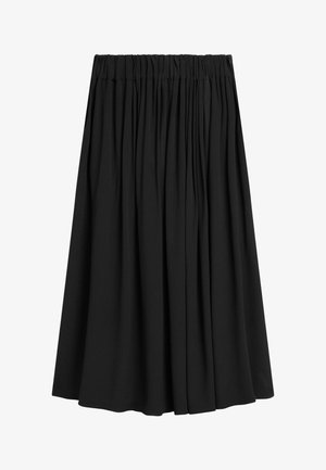 Massimo Dutti, PLEATED MIDI SKIRT - Gonna a pieghe - black