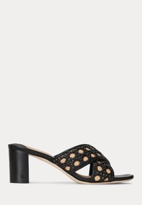 Lauren Ralph Lauren - FREDDI - Ciabattine con tacco - black/antq ntrl Immagine in miniatura 1
