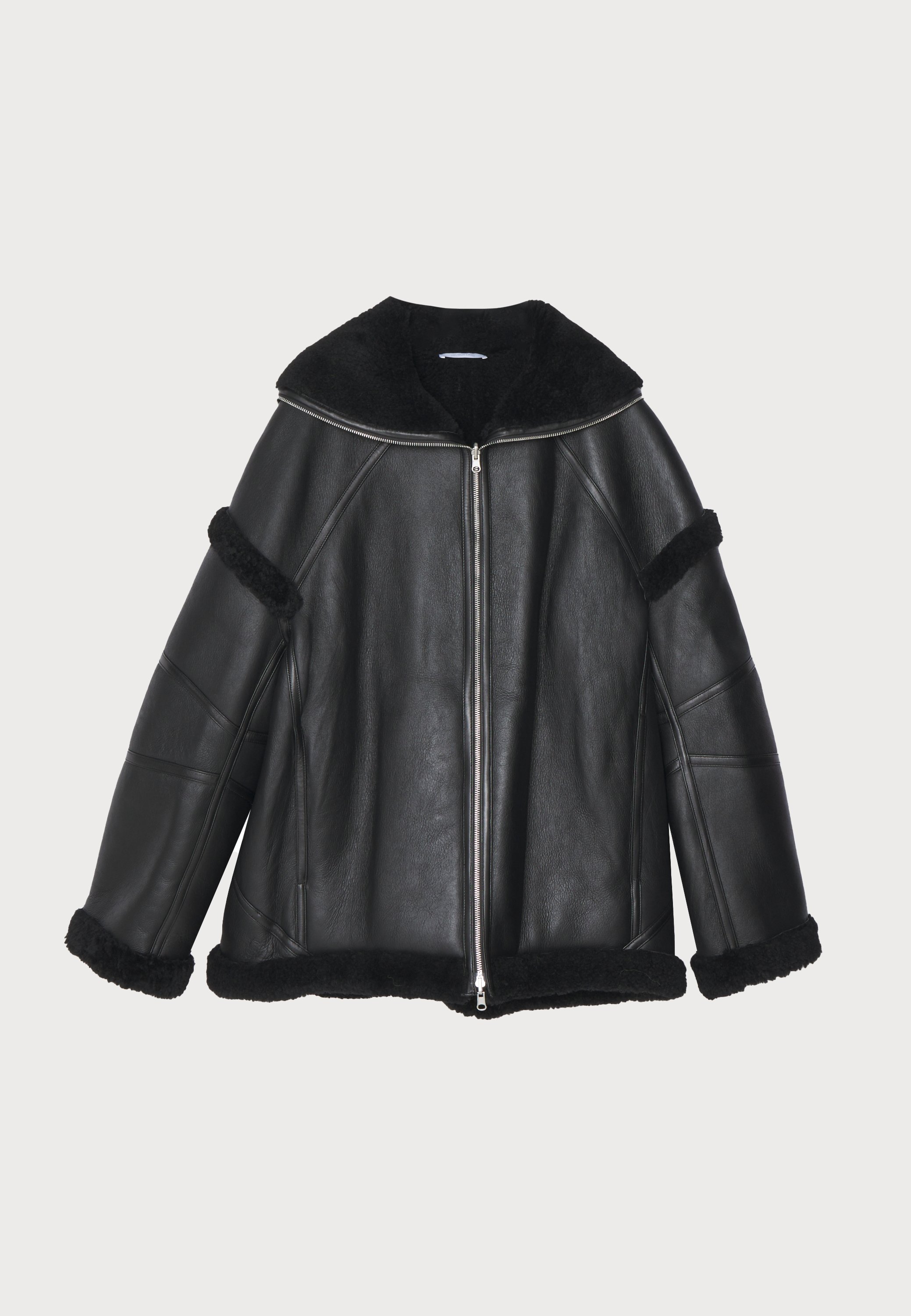 ジャケット・アウター HELMUT LANG archive leather jacket HELMUT LANG - Archive Black Asymmetrical Layered Leather Jacket