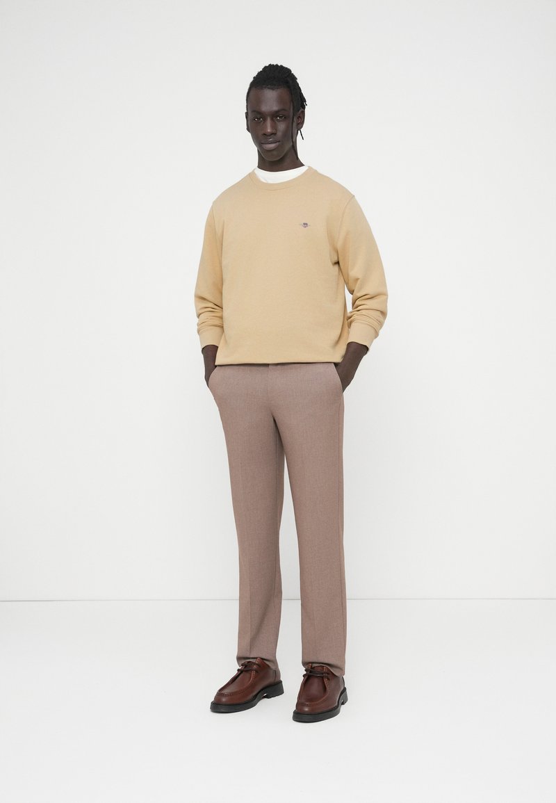 GANT REG SHIELD C NECK - Mikina - oat beige