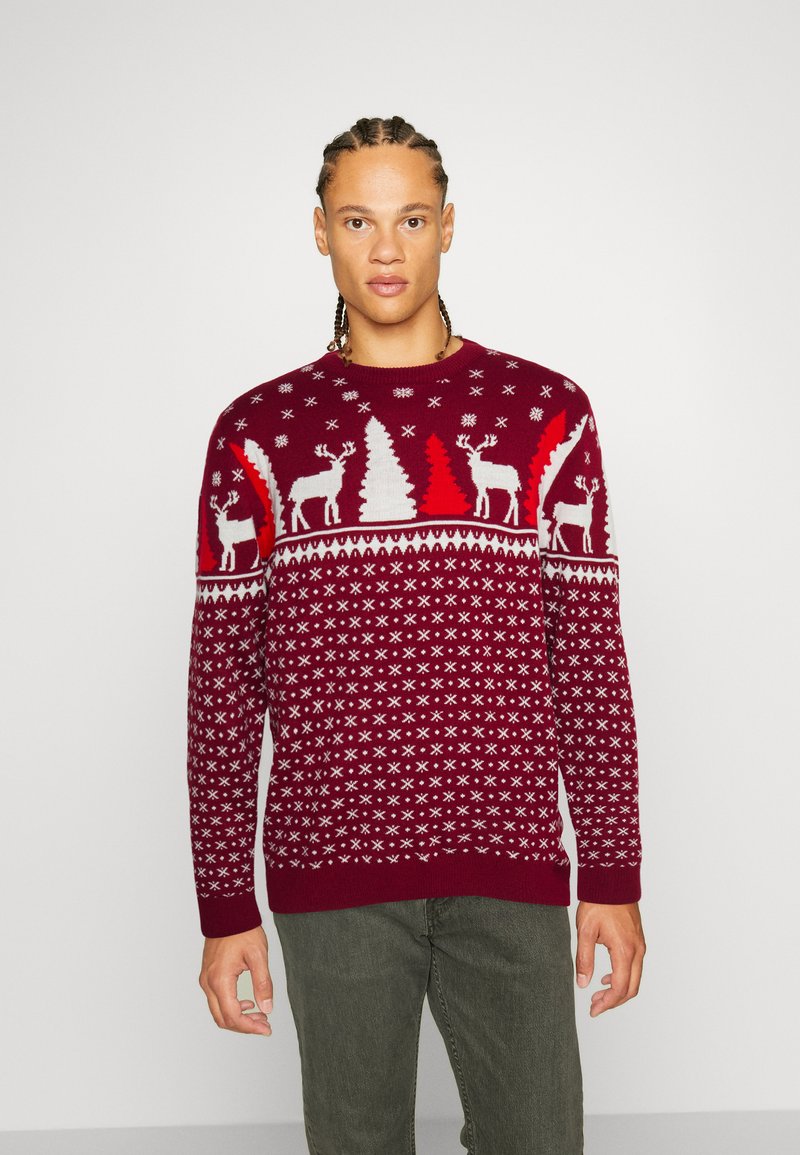 Denim Project XMAS DEER - Camisola - bordeaux