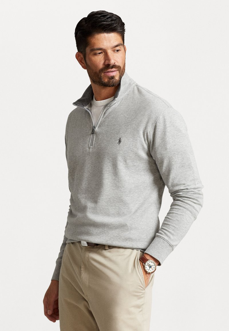 Polo Ralph Lauren Big & Tall LUXURY JERSEY QUARTERZIP PULLOVER Langarmshirt andover heather