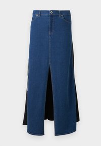 MIX MATERIAL SKIRT - Jupe en jean - dark dark blue/black