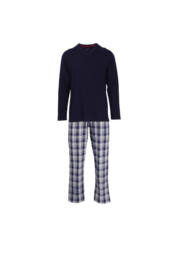 Nachtwäsche Set - blau dunkel karo
