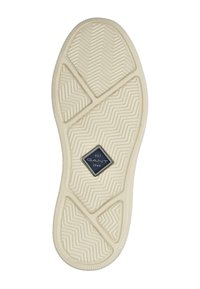 Podeszwa z gumy w odcieniu off-white, z wzorem w jodełkę, logo w kształcie diamentu oraz teksturowanymi detalami zapewniającymi przyczepność i trakcję.