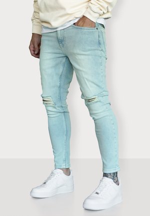 DESTROYED - Slim fit jeans - washed cremeblue