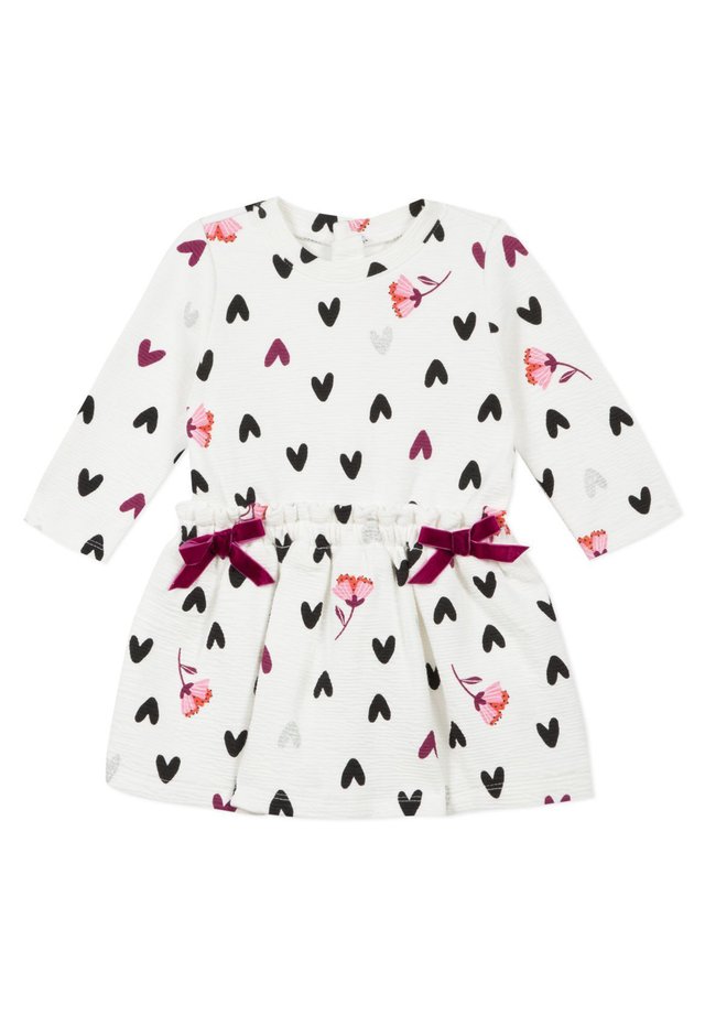 ROBE INTERLOCK GAUFRÉ IMPRIMÉ - Robe d'été - ecru