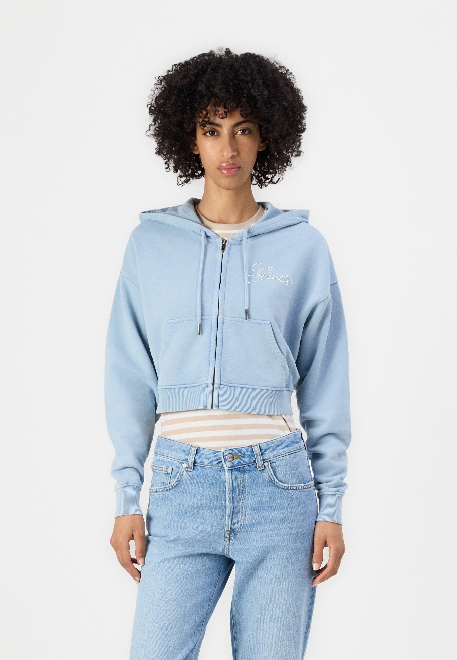 GO RHINESTONE CROP - Zip-up sweatshirt - Product Details