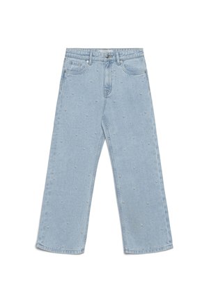 LUNGO APPLICAZIONI - Jeans a sigaretta - blu denim chiaro