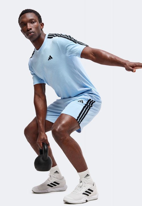 adidas ESSENTIALS 3 STRIPES SHORTS - Sports shorts - clear sky/black — photo 4