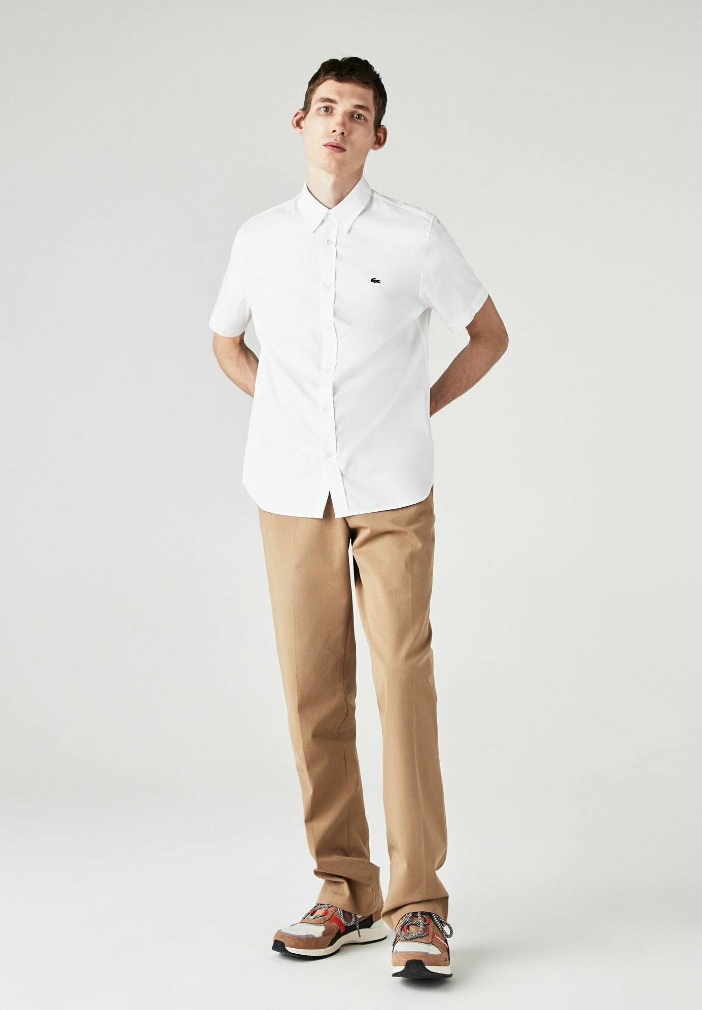Lacoste Ch2944 Chemise Manches Courtes Homme Hemd Weiss Zalando De