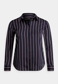 CLASSIC FIT STRIPED CHARMEUSE SHIRT - Košile - navy/cream/garnet