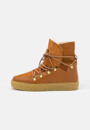 LOLA - Lace-up ankle boots - tan