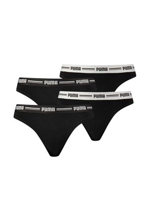 DAMEN STRING - ICONIC SOFT STRETCH 4ER PACK - Slip - schwarz