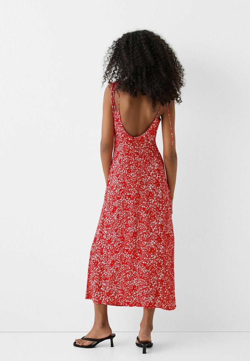 knee length dresses for ladies BERSHKA. Long floral dress S. M – Hibuy market main image 1