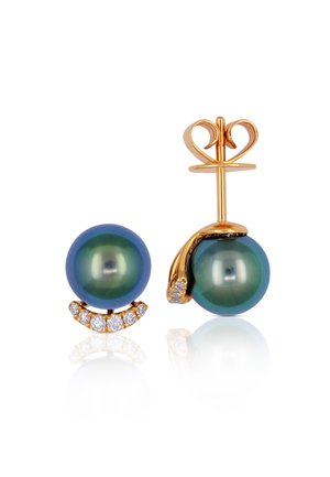 OHRSTECKER ROSÉGOLD 750 TAHITI PERLE 8-9MM BRILLANT 0.125CT. - Ohrringe - rotgold