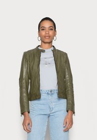 Gipsy by Mauritius GWSALLIE - Casaco de couro - olive oil