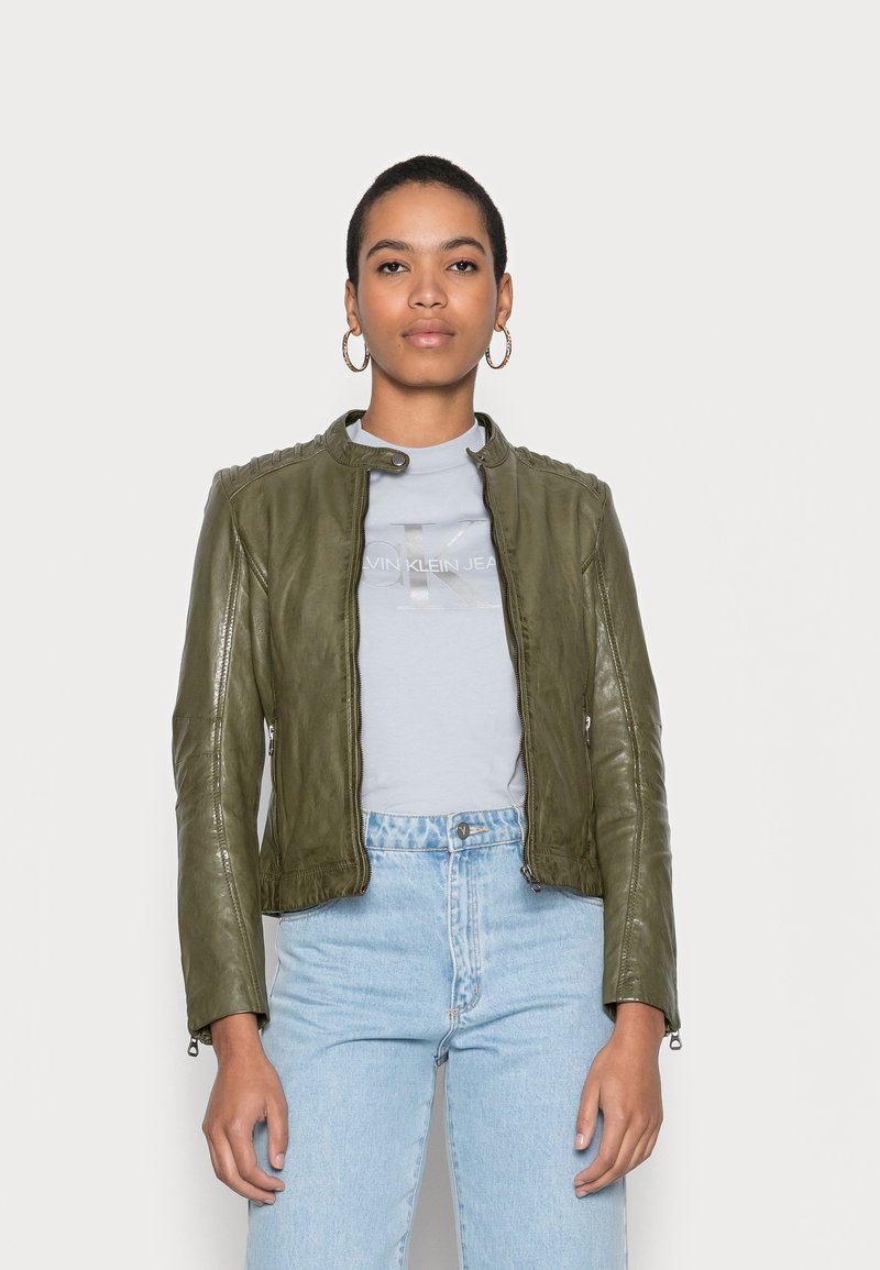 Gipsy by Mauritius GWSALLIE - Casaco de couro - olive oil