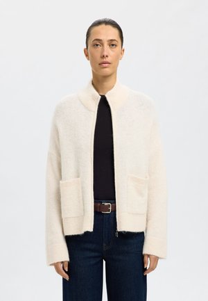 Selected Femme SLFSIA ZIPPER CARDIGAN  - Cardigan - birch