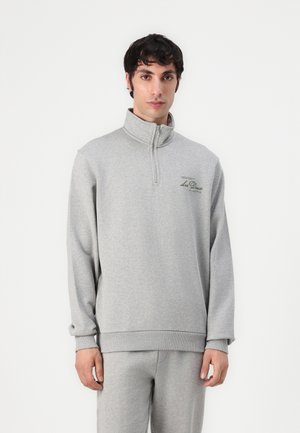 SCANDINAVIAN HALF-ZIP - Sweatshirt - light grey/chive green
