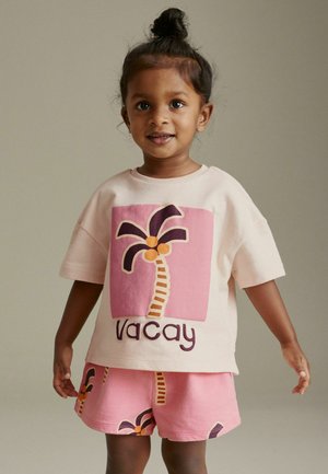 SHORT SLEEVE SET - Short - pink palm tree