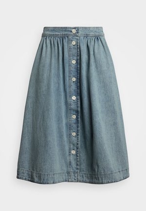 Lauren Ralph Lauren Petite 2X1 DENIM SKIRT - Denimová sukňa - alicia wash