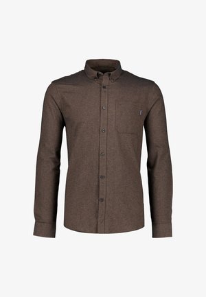 Lindbergh, LINDBERGH MÉLANGE BRUSHED SHIRT L/S - Camicia - dk brown