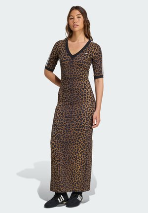 LEOPARD V NECK - Vestito di maglina - multicolor