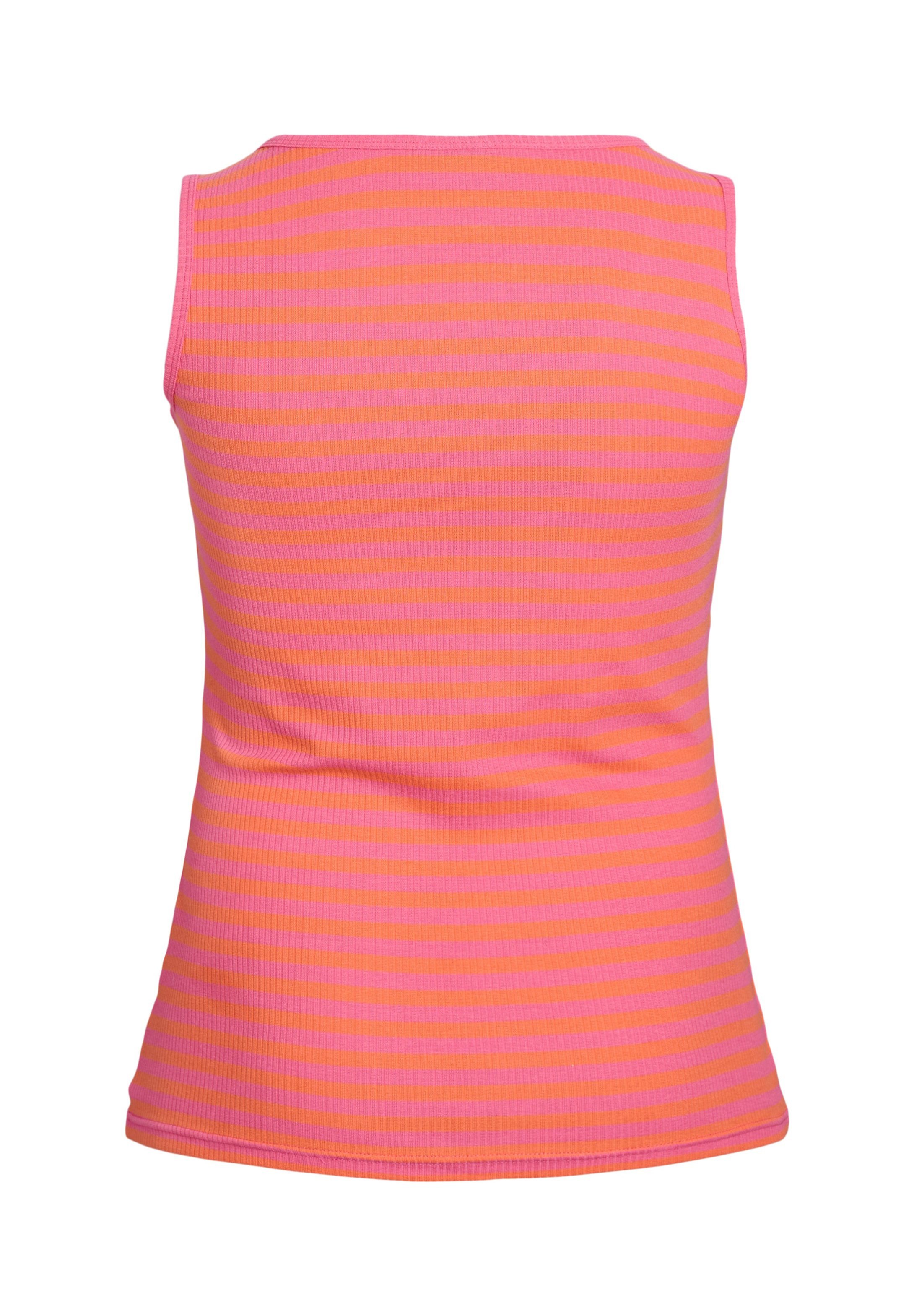 Zizzi GESTREIFTES TANK MIT STRUKTUR - Top - melon b gum stripe