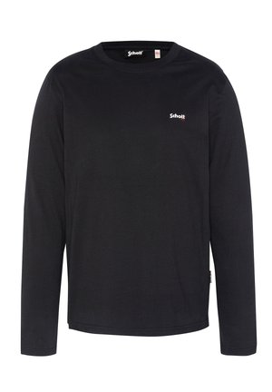 Czarny długi rękaw T-shirt wykonany z miękkiej bawełny. Posiada okrągły dekolt i małe białe logo na górnej lewej stronie klatki piersiowej.