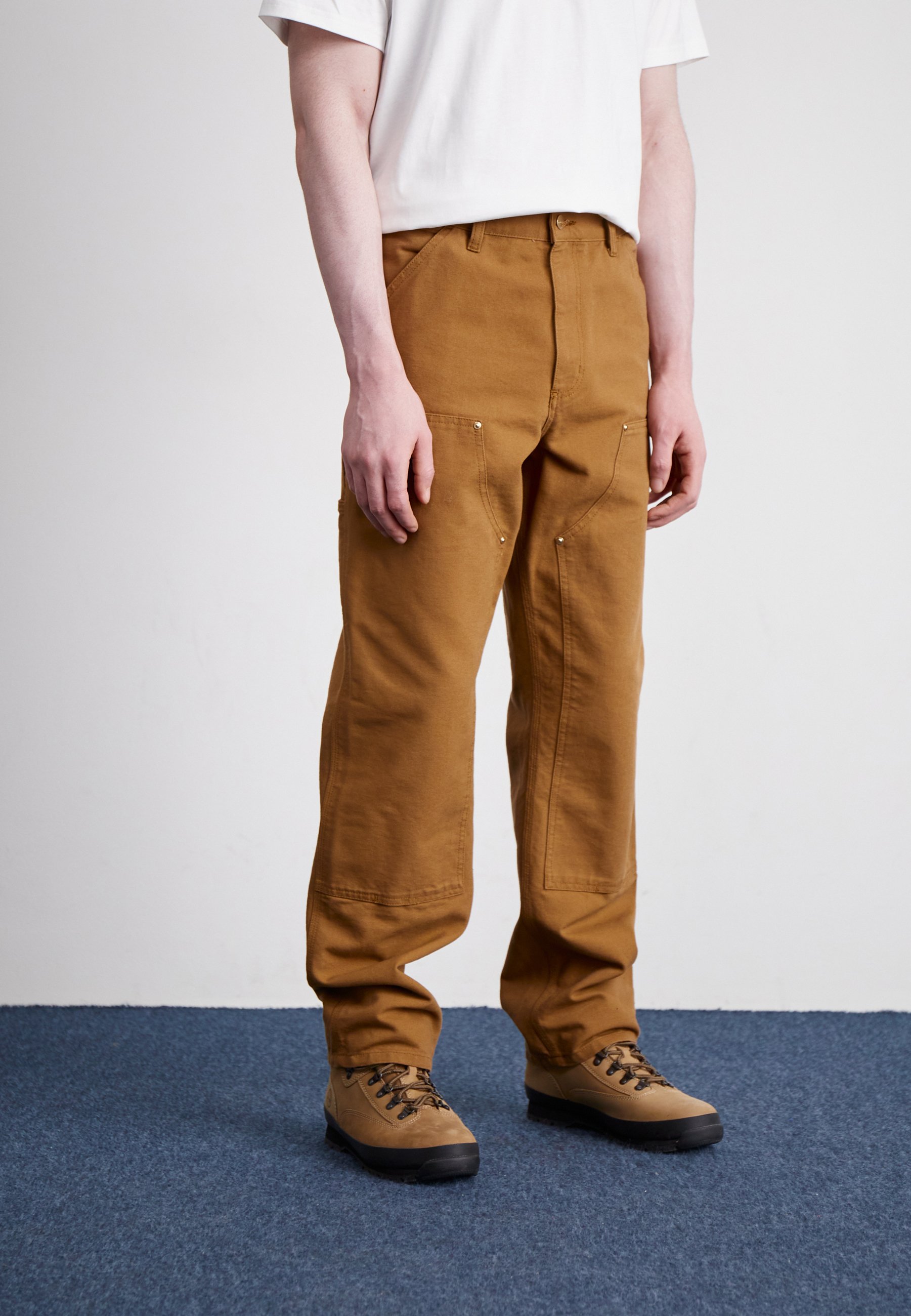 Carhartt WIP DOUBLE KNEE PANT - Trousers - hamilton brown rinsed 