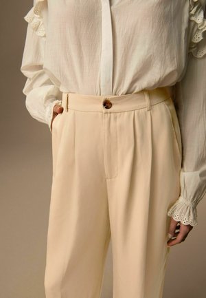 Laura Ashley WIDE LEG - Tygbyxor - stone