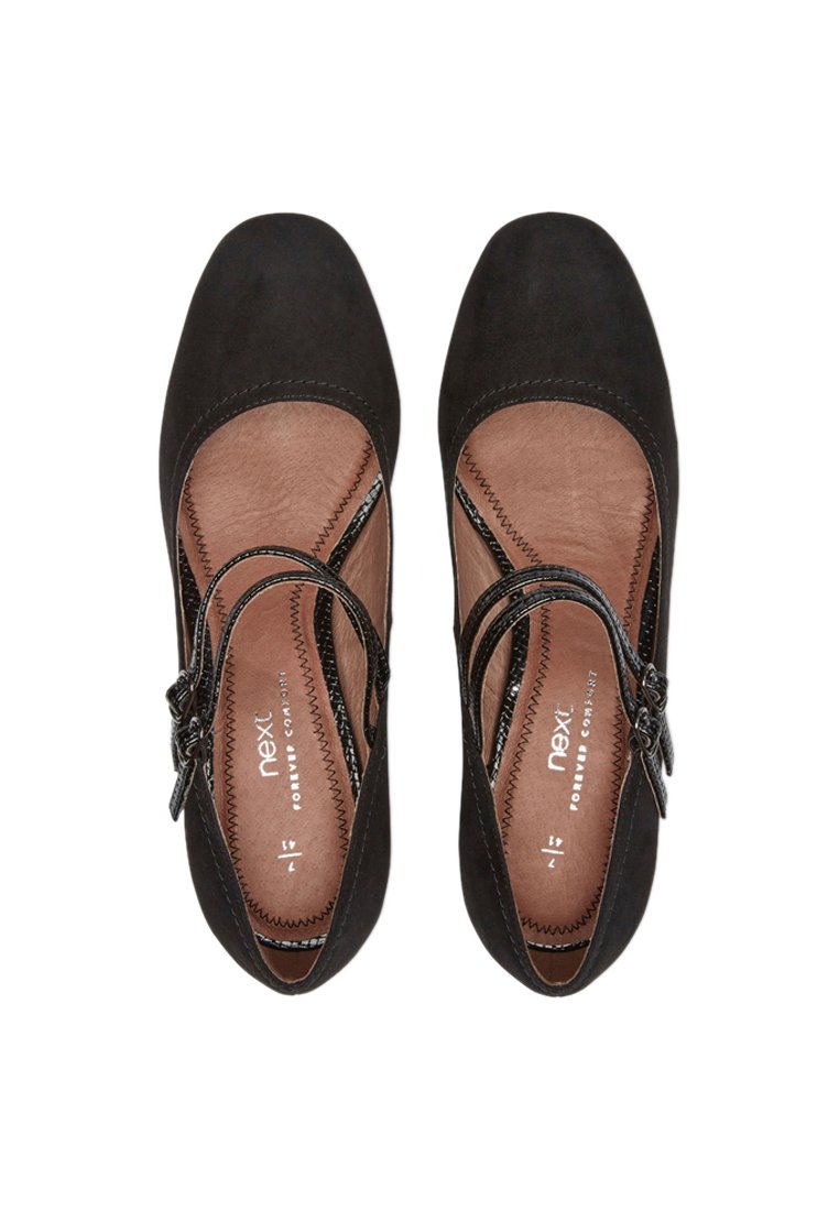 Mary Jane Schoenen Vrouwen Vierkante Neus Hoge Hak Platform Pompen Lakleer Punk Enkel Gesp Jurk Schoenen (Color : Black, Size : 38 EU
