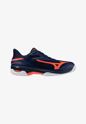 Mizuno, WAVE EXCEED COURT CC - Tennisschoenen voor kleibanen - beacon blue lava orange white
