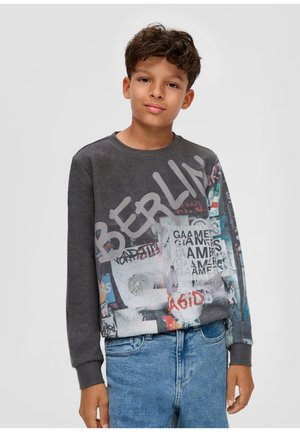 s.Oliver MIT ARTWORK - Sweatshirt - schwarz