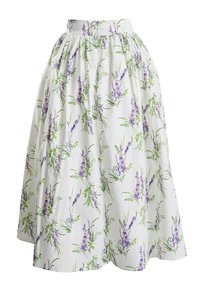 True Decadence MADISYN CO-ORD FLORAL MIDI SKATER  - Gonna a campana - lilac bouquet floral