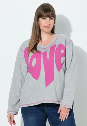 LOVE GRAPHIC  - Sweatshirt - pale mottled grey