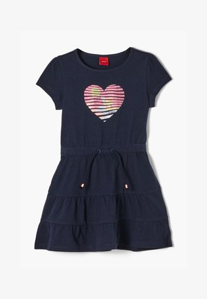 MIT HERZ-PRINT - Jerseykleid - dark blue
