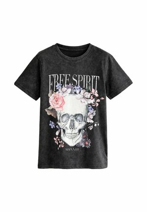 Next SKULL GRAPHIC REGULAR FIT - Tricou cu imprimeu - charcoal grey