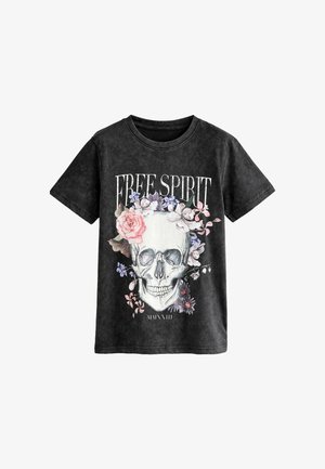 Next SKULL GRAPHIC REGULAR FIT - T-shirt med print - charcoal grey