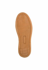 Sole of a brown rubber shoe with herringbone tread pattern and "s.Oliver" brand imprint, size 37 marked.