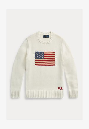 Polo Ralph Lauren THE ICONIC FLAG SWEATER 7-14Y - Jersey de punto - nevis