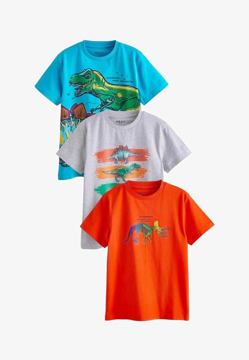 Next SHORT SLEEVE GRAPHIC 3 PACK STANDARD - Triko s potiskem - red grey blue