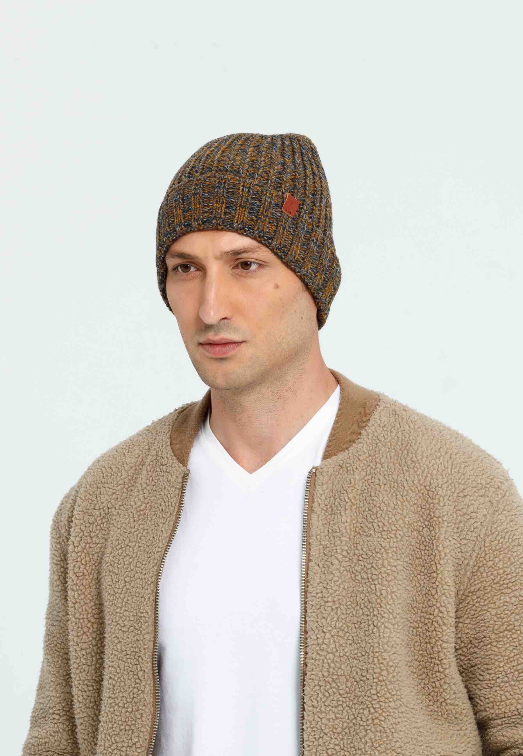 Bickley & Mitchell Men's Sherpa-Lined Beanie - Army Twist Color, One Size Fits Most, Winter Warm Hat