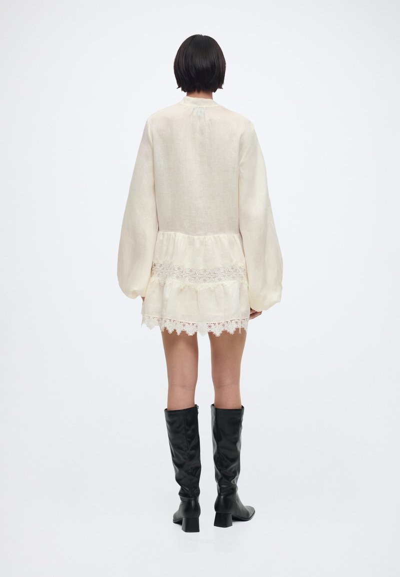 Bardot ANTONIA LACE TRIM MINI DRESS - Shirt dress - eggnog/beige - Zalando.ie Bardot ANTONIA LACE TRIM MINI DRESS - Shirt dress - eggnog/beige - Zalando.ie