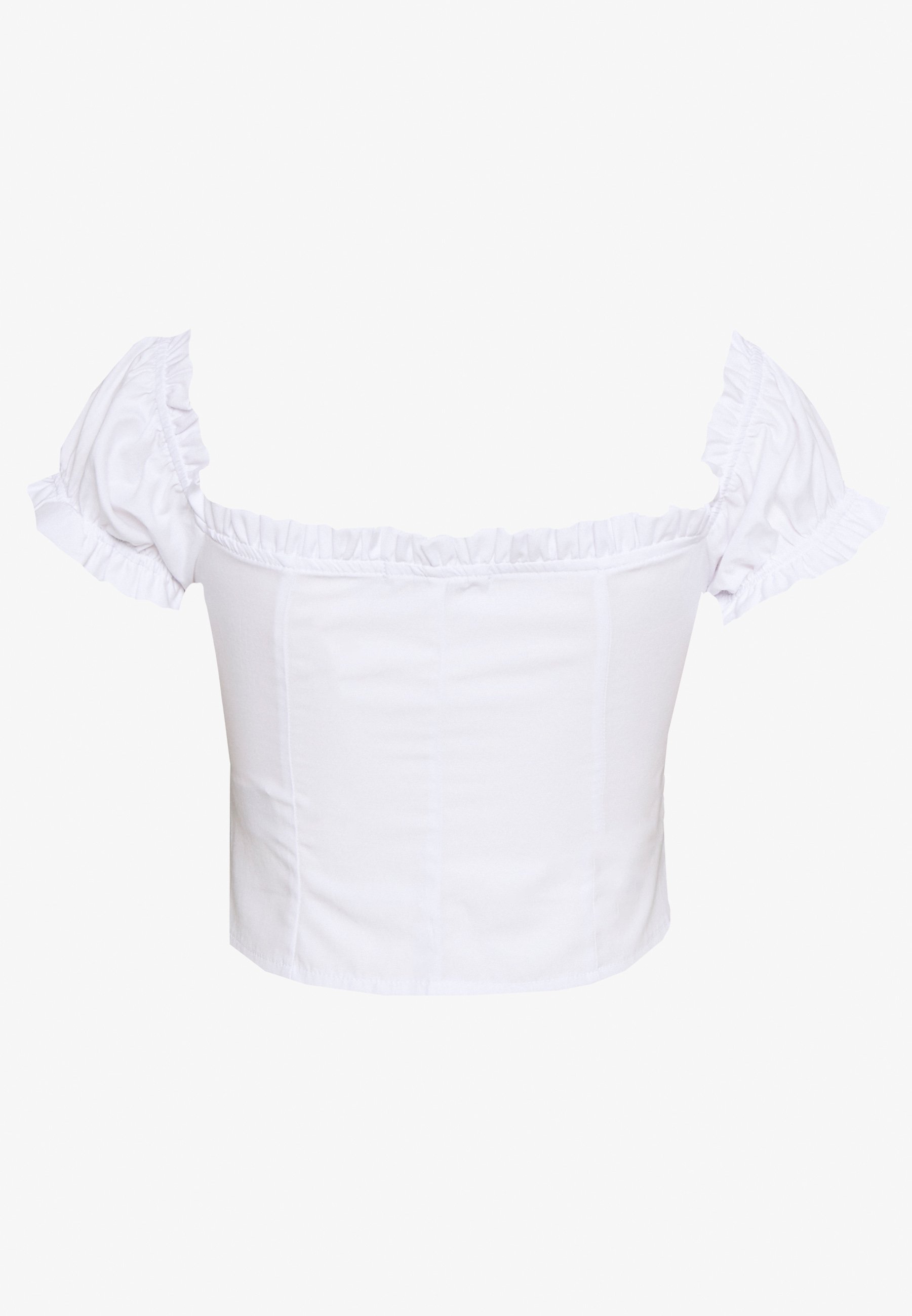 NA KD FRONT TIE CROPPED Bluser white Zalando.no NA-KD FRONT TIE CROPPED - Bluser - white