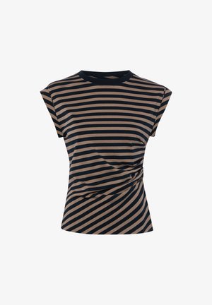 BOSS, T-shirt con stampa - schwarz melange