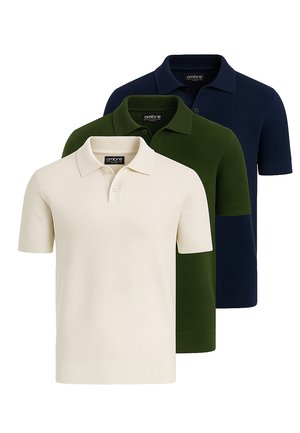 SET OF 3 POSS-0117 - Poloshirt - green navy off white
