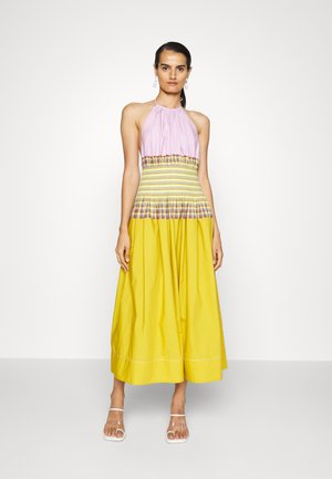 VERONICA PLAID COLORBLOCK DRESS - Hverdagskjoler - lemon lime