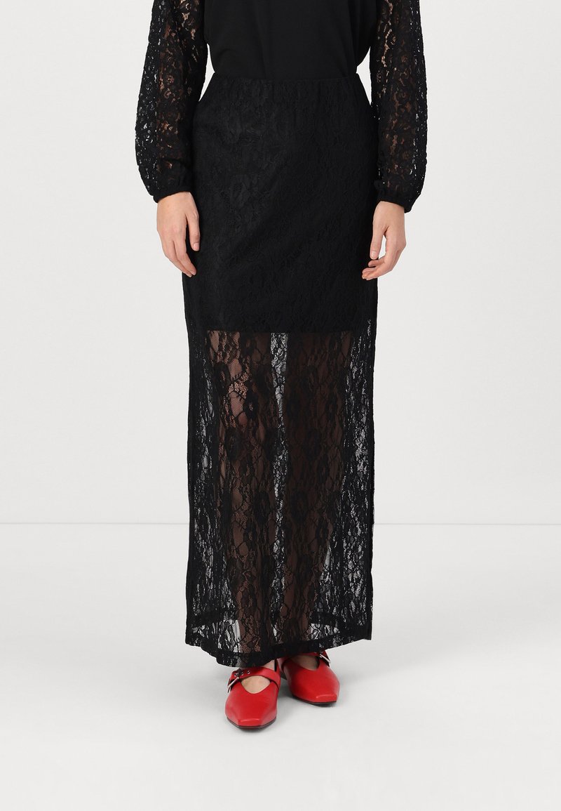 Selected Femme SLFMISTA ANKLE SKIRT - Maxi szoknya - black